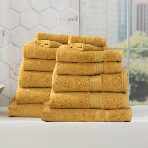 Renee Taylor Stella 650 GSM Bamboo Cotton 14 Piece Mustard