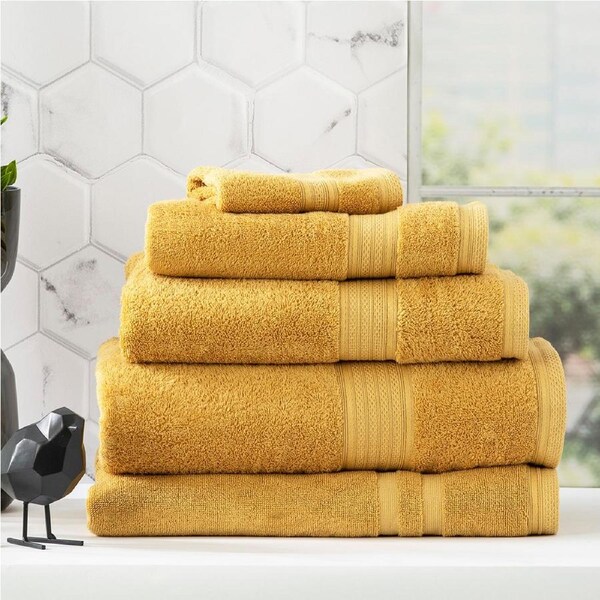Renee Taylor Stella 650 GSM Bamboo Cotton 5 Piece Mustard