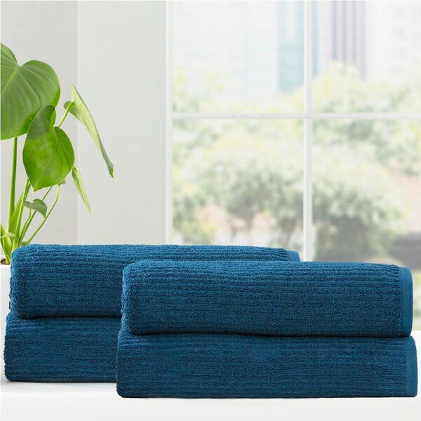 Renee Taylor Cobblestone 650 GSM Cotton Ribbed Towel Packs 4pc BS Ink