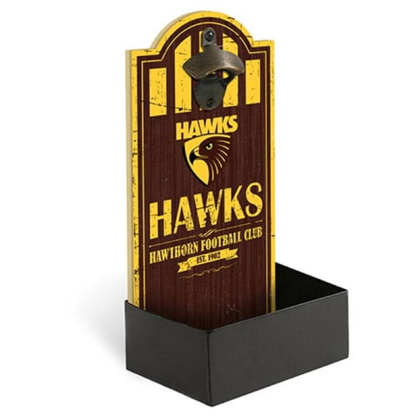 Hawthorn Hawks AFL Wall Bottle Opener Sign with Catcher