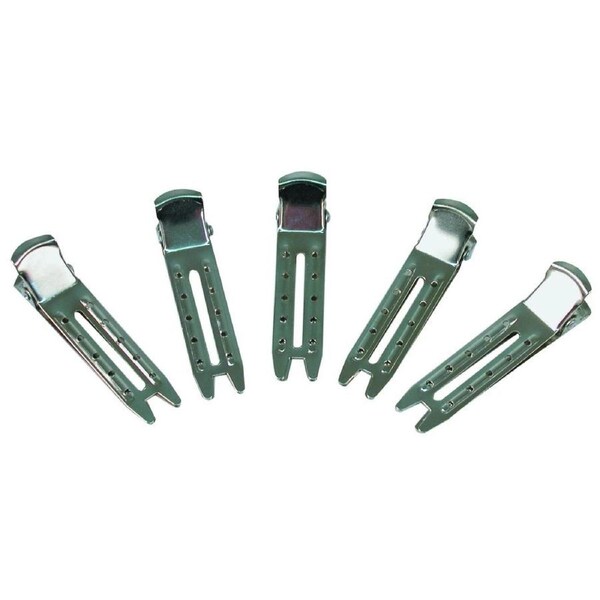 Double Prong Metal Stainless Steel Curl Clip - 100pk