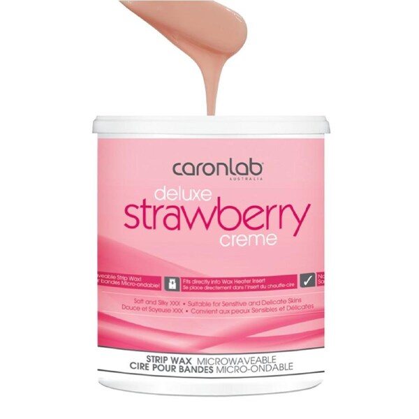 Caronlab Deluxe Strawberry Creme Hard Wax Microwaveable - 800g