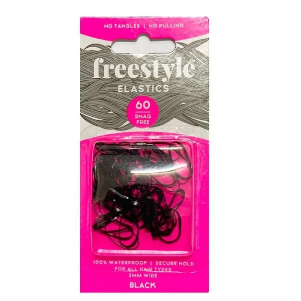 Freestyle Snag Free Hair Elastic 2mm Black - 60pc