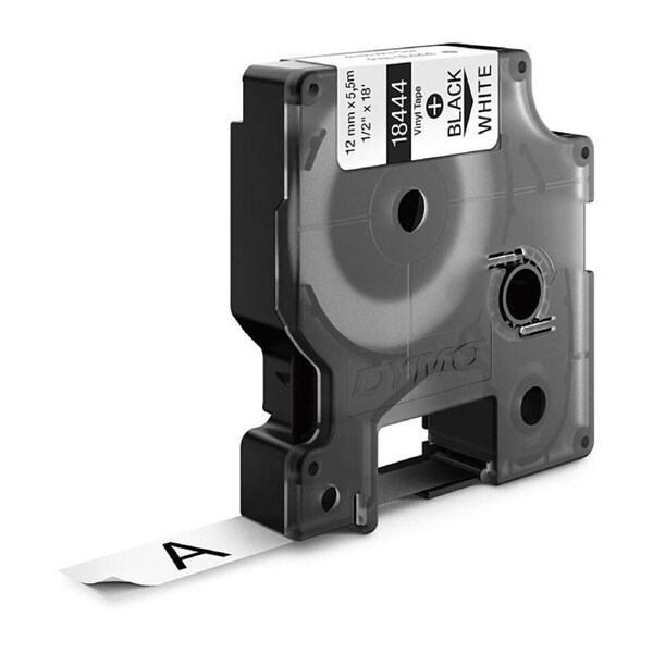 DYMO Black on White 12mm X 5.5mm Vinyl Label Printer Tape