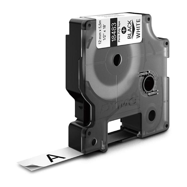 DYMO Black on White 12mm X 5.5mm Poly Label Printer Tape