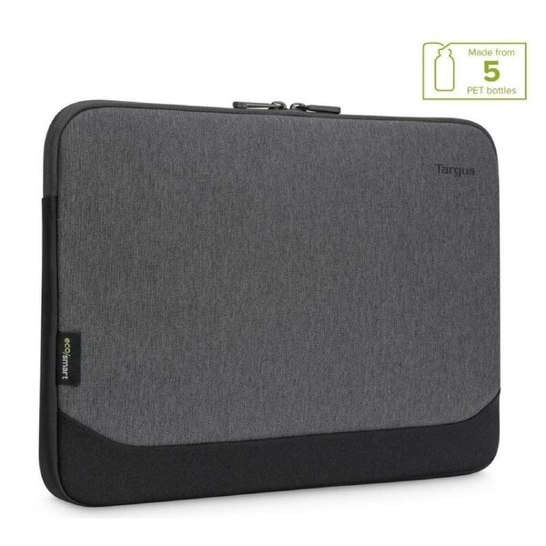 TARGUS 15.6' Cypress EcoSmart Sleeve for Laptop Notebook Tablet - Up to 15.6', Made with 5 Recycled Plastic Water Bottles - Grey