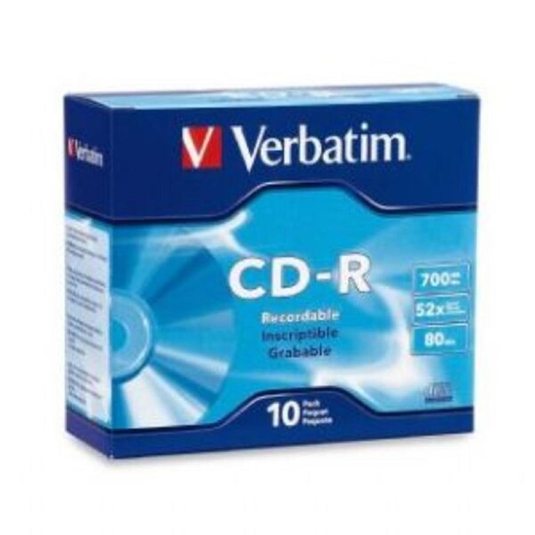 VERBATIM CD-R 700MB 10Pack of Slim Case 52x
