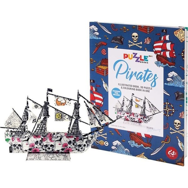 Isgift DIY Puzzle Story Book Pirate Ship 3D Puzzle Model Kids Drawing/Colouring