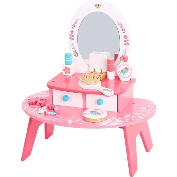 Tooky Toy 74cm Wooden My Pink Dresser Makeup Kids/Children Fun Pretend Play 3y+