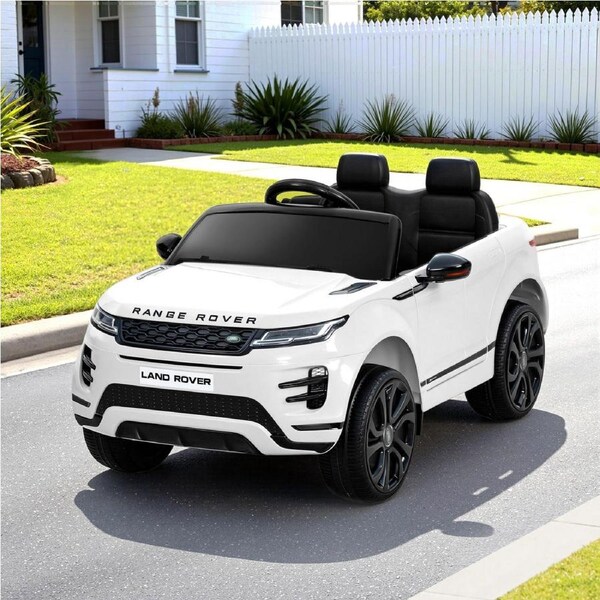 Rigo Kids Ride On Car Licensed Land Rover 12V Electric Car Toys Battery Remote White