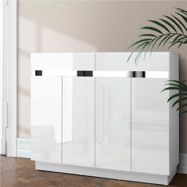 24 Pairs Artiss Shoe Rack Cabinet Storage Cupboard White - Lydia