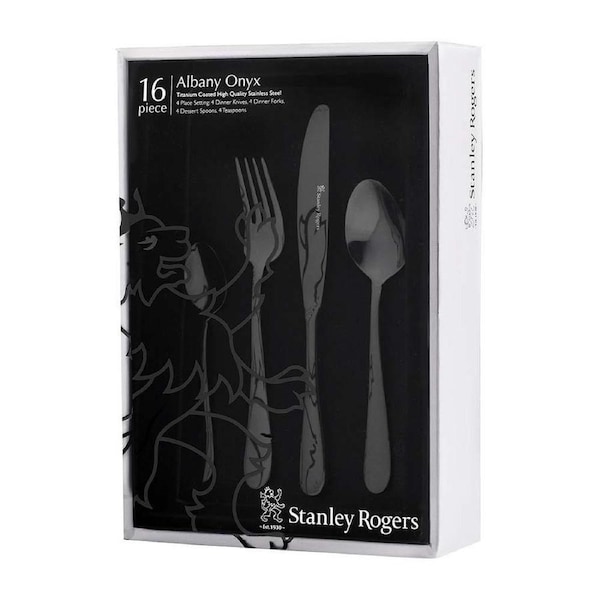 Stanley Rogers 16 Piece Albany Onyx Cutlery Gift Boxed Set