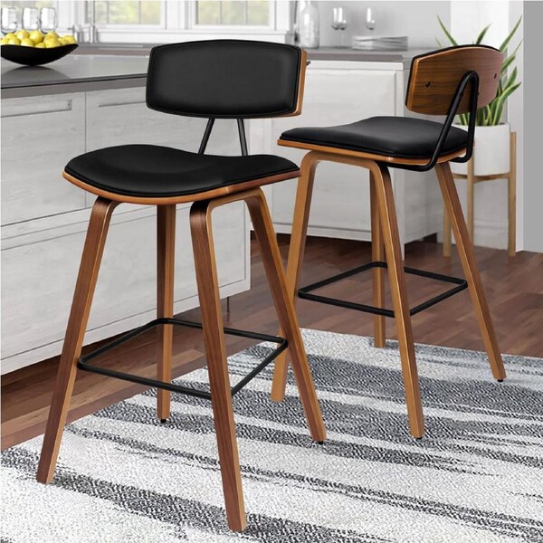 2x Alfordson Bar Stools Dining Chair Black