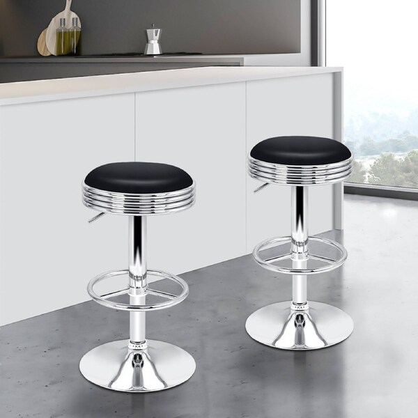 2x ALFORDSON Bar Stools Swivel Chair Black