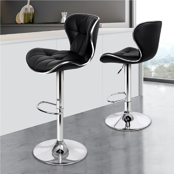 2x ALFORDSON Bar Stools Swivel Chair Black