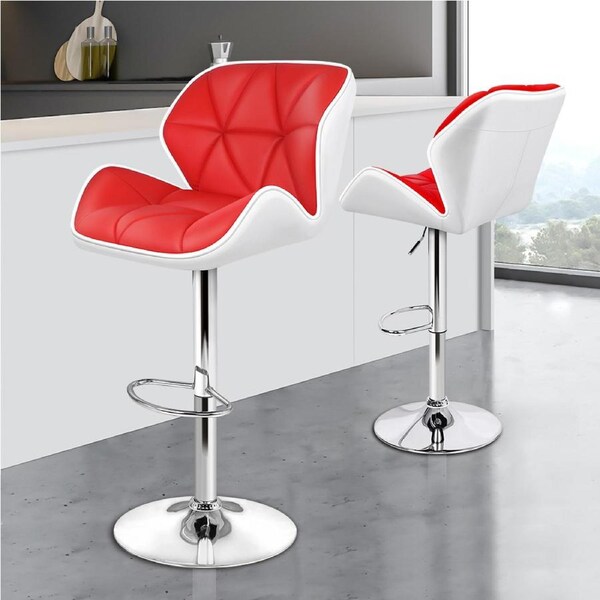 2x ALFORDSON Bar Stools Gas Lift Red White