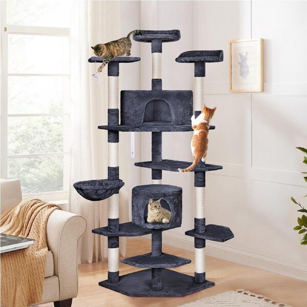 BEASTIE Cat Tree Scratching Post Scratcher Tower Condo House Furniture Wood 203