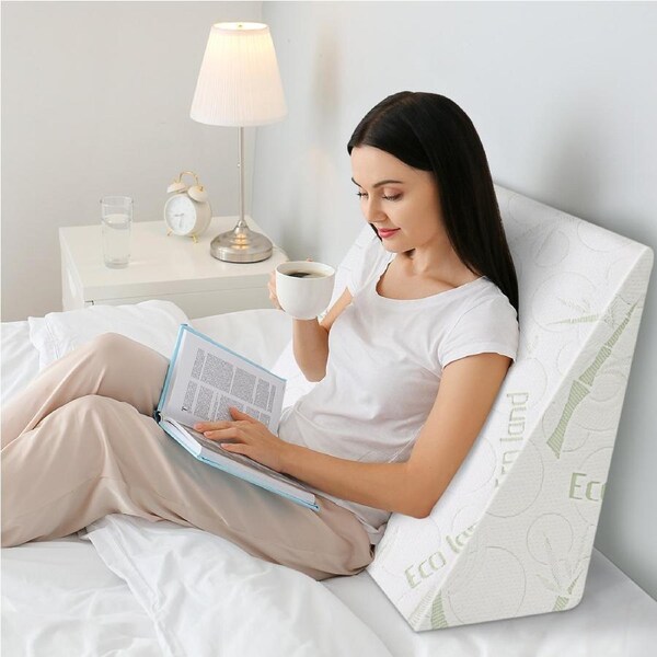 STARRY EUCALYPT Wedge Pillow Memory Foam Cool Gel Bamboo Cover Cushion