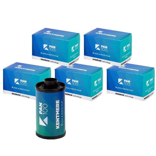 Kentmere Pan 100 Black and White Negative Film 35mm - 24 Exposure (5 Pack)