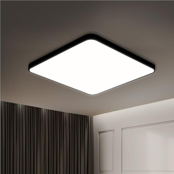 Emitto Ultra-Thin 5cm LED Ceiling Down Light Surface Mount Living Room Black 18W