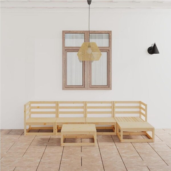6 Piece Garden Lounge Set Solid Pinewood vidaXL