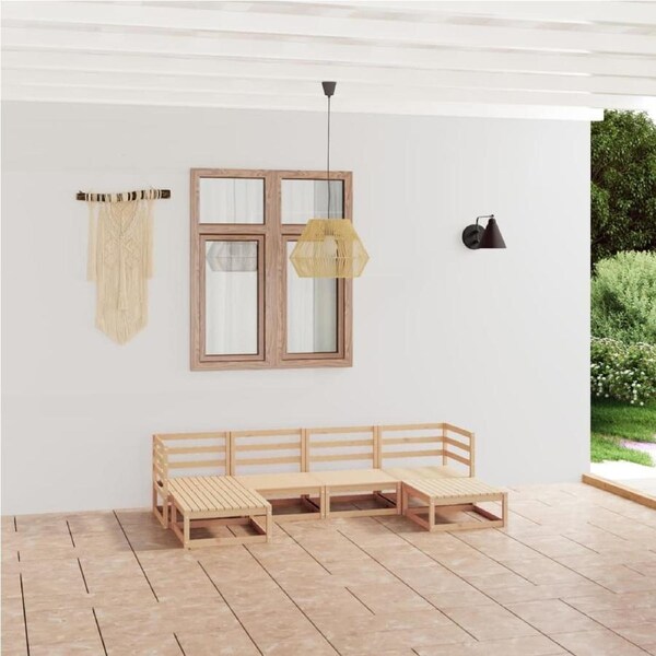 6 Piece Garden Lounge Set Solid Pinewood vidaXL