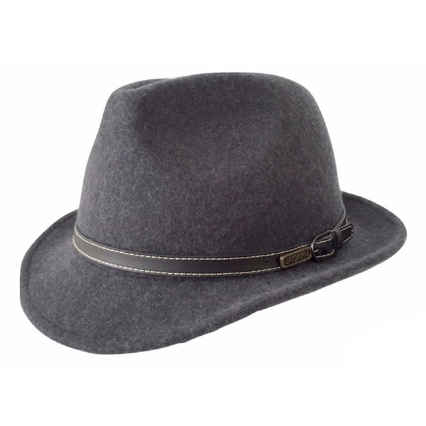 JACARU Australian Wool Hat Trilby Fedora 100% WOOL Crushable Travel Genuine 1848 Black / X-Large (60-61cm)