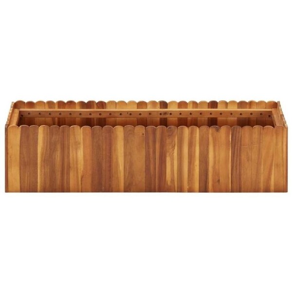 Rectangular Garden Planter Acacia Wood Outdoor Planting Box Plant Flower Bed
