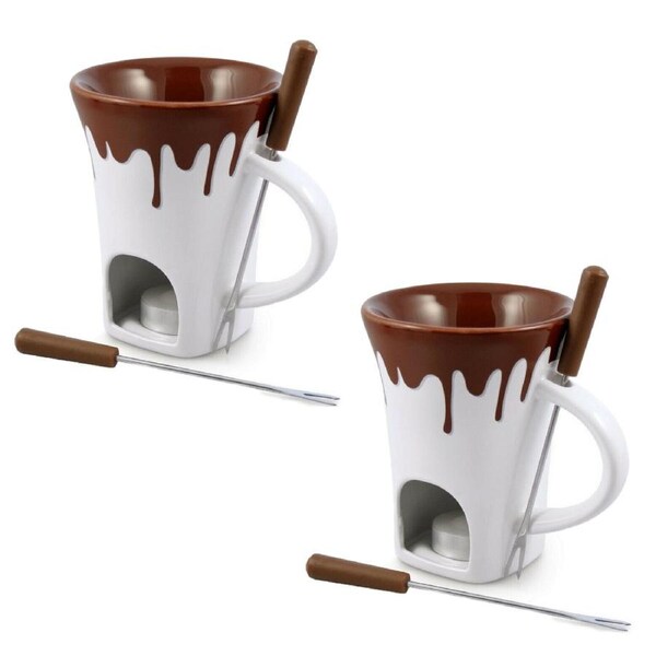 Swissmar Nostalgia 8pc Fondue Set 8 Piece Mug Set of 2