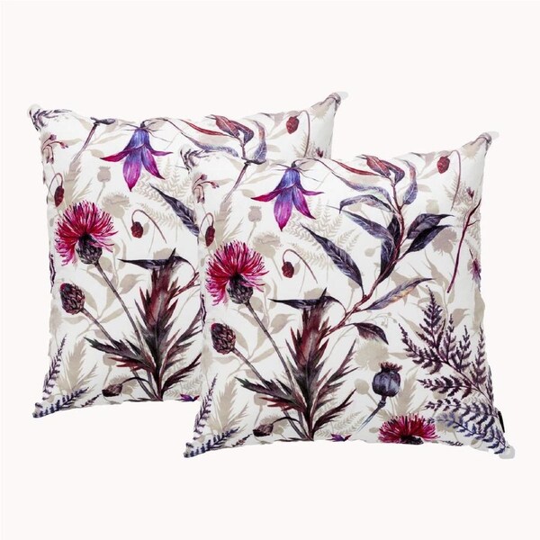 Poly Velvet Printed Cushion filled 50 x 50 Cms Meadow- Twin Pack