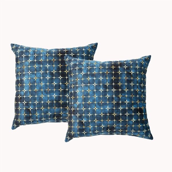 Poly Velvet Printed Cushion filled 50 x 50 Cms Cubic- Twin Pack