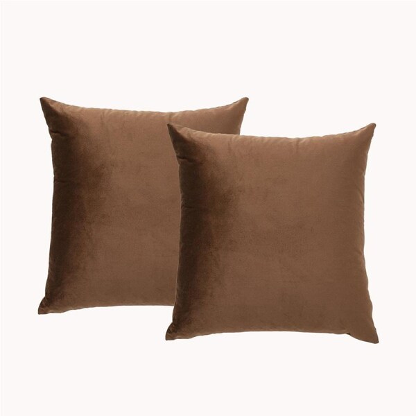Poly Velvet Printed Cushion filled 50 x 50 Cms Toffee- Twin Pack