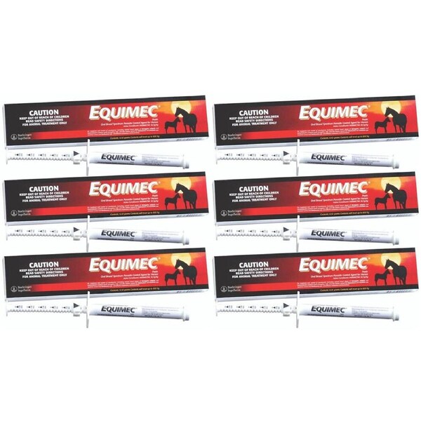 6 x Equimec Broadspectrum Wormer Parasite Control Horse Summer Sore 6.42g