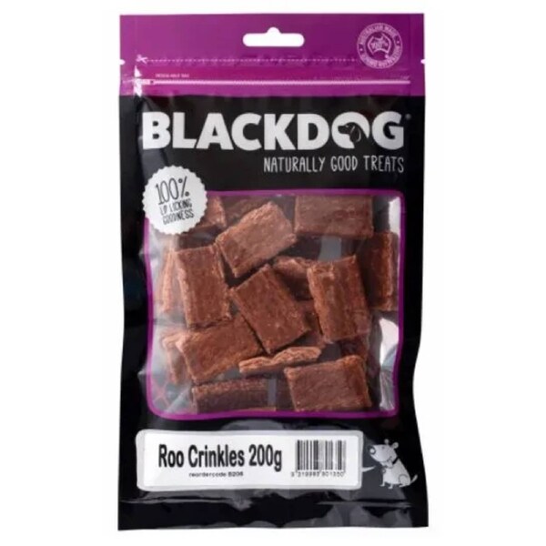 Roo Crinkles 200 gram Dog & Puppy Australian Kangaroo Treats by Blackdog