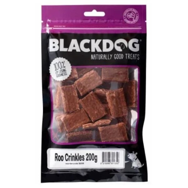 Roo Crinkles 200 gram Dog & Puppy Australian Kangaroo Treats by Blackdog