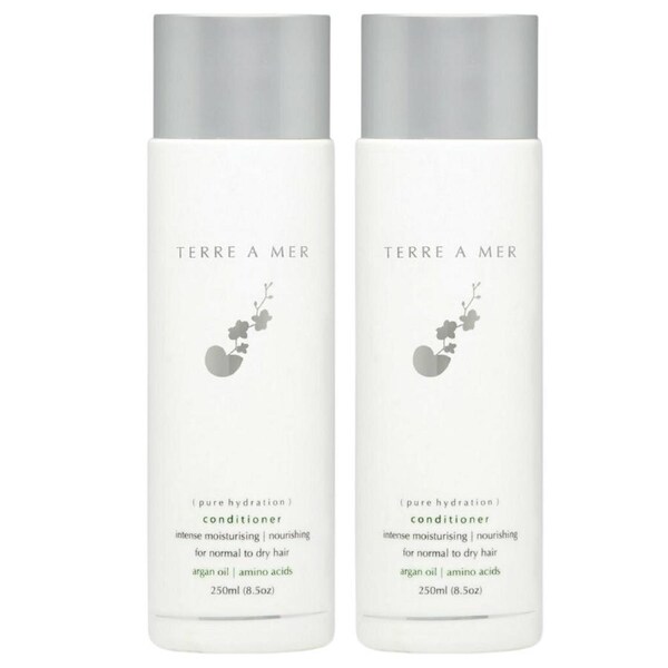 2x TERRE A MER Pure Hydration Hair Conditioner Hydrate Normal Dry Argan Oil