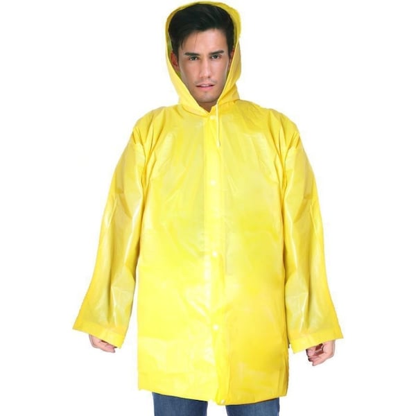 Adult Hooded Poncho Raincoat Waterproof Jacket Emergency Rain Coat REUSABLE