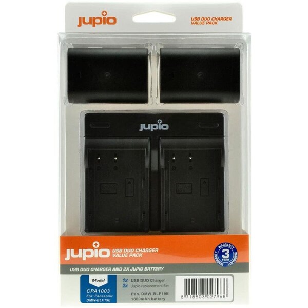 Jupio Panasonic DMW-BLF19 Twin Battery + Dual Charger Kit