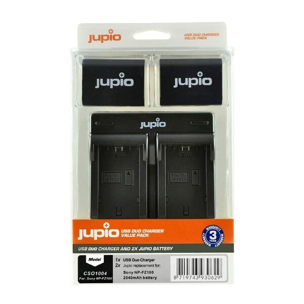 Jupio Sony NP-FZ100 Twin Battery + Dual Charger Kit