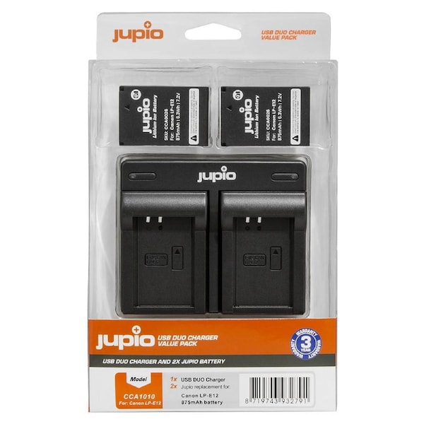 Jupio Canon LP-E12 Twin Battery + Dual Charger Kit