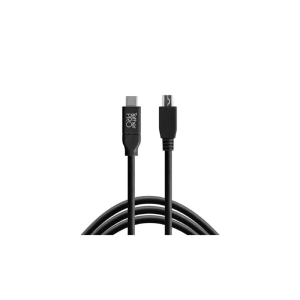 TetherPro USB-C TO 2.0 Micro-B 5-Pin 4.6M Black Cable