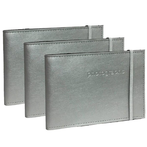 Citi Leather Album - Silver 52 Photos 3 Pack Bundle