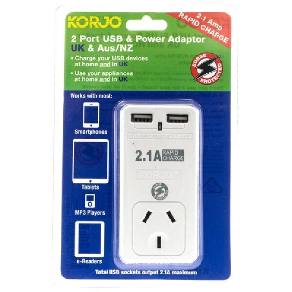 Korjo USB and Power Adapter Home and UK