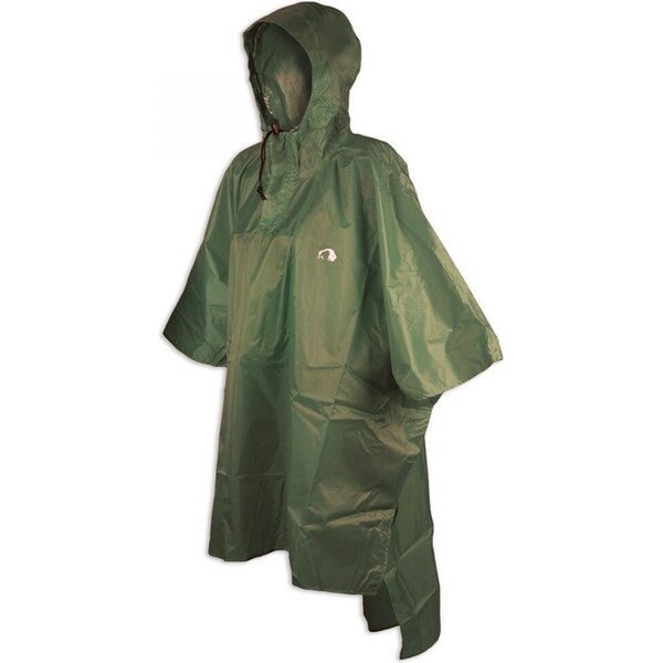 Tatonka M-L Poncho/Rain Cape Storm/Bad Weather Protection Hood/Drawstring Olive