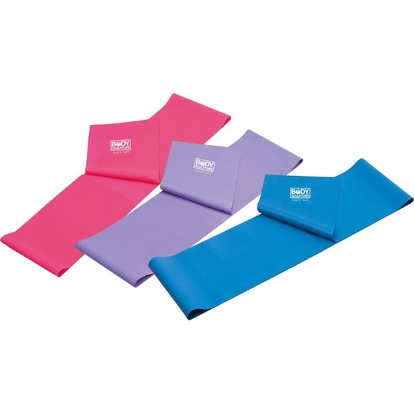 3pc Body Sculpture Power Band Resistance Training Set Home Gym Workout Bands