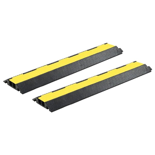 Cable Protector Ramps 2 pcs 2 Channels Rubber 101.5 cm vidaXL