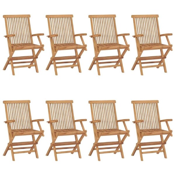 Garden Chairs 8 pcs Solid Teak Wood vidaXL