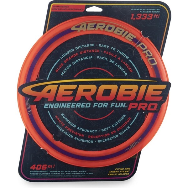 Aerobie Pro 33cm Flying Ring Flying Disc Outdoor Fun Play Beach Toy Red 12y+