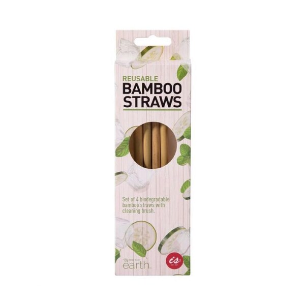 IS Gift Reusable Bamboo Straws (Set of 8)