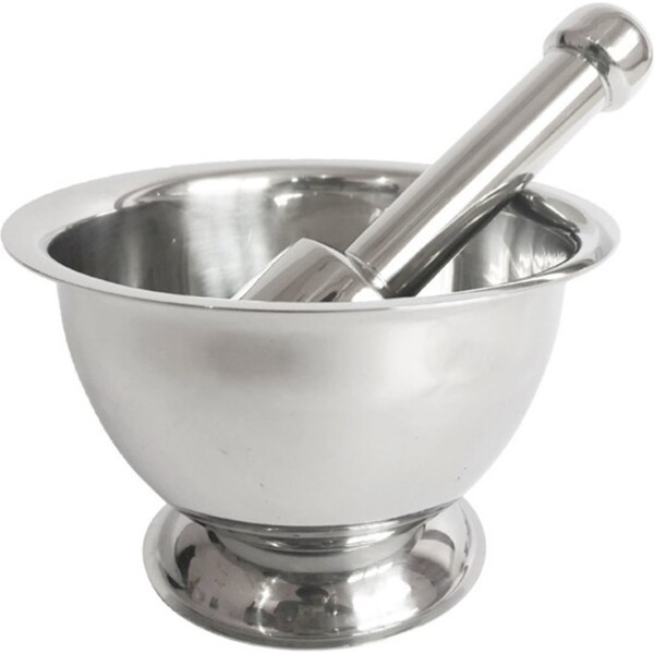 16cm Stainless Steel Mortar And Pestle Set Garlic Crusher Spices Herbs Grinder